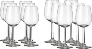 Royal Leerdam Een set van 12x stuks wijnglazen voor witte en rode wijn Bouquet Witte rode wijn glazen Wijn drinken Wijnglazen van glas