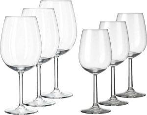 Royal Leerdam Set van 12x stuks wijnglazen voor witte en rode wijn Bouquet Witte rode wijn glazen Wijnglazen van glas