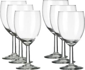 Royal Leerdam Set van 12x stuks wijnglazen voor witte en rode wijn Gilde Witte rode wijn glazen Wijnglazen van glas