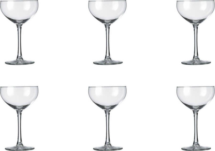 Royal Leerdam Set van 12x stuks champagneglazen coupe transparant 240 ml Specials 24 cl Champagne coupe glazen