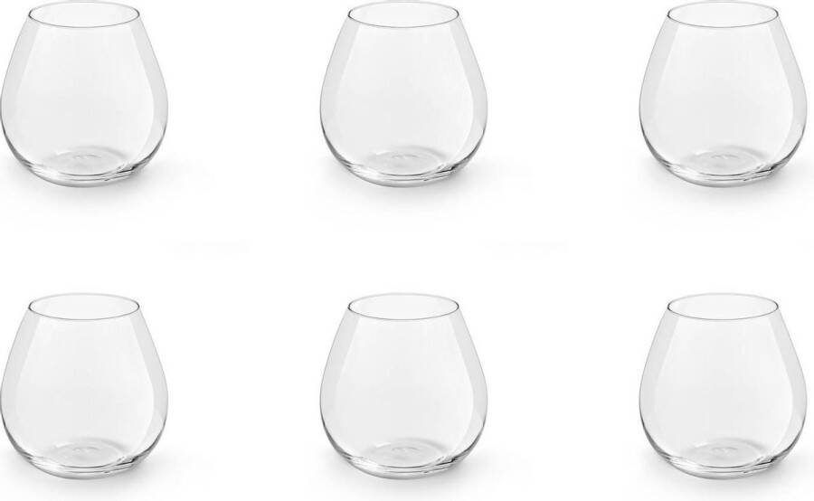 Royal Leerdam Set van 6x stuks wijnglazen zonder voet voor witte wijn 470 ml Ronda Wijnglazen