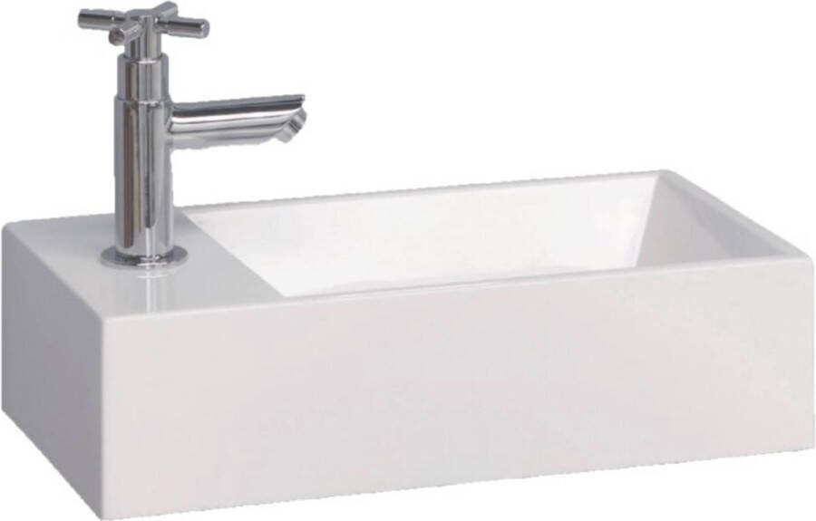 Royal Plaza Rodik fontein 40x22cm kraangat links wit glanzend