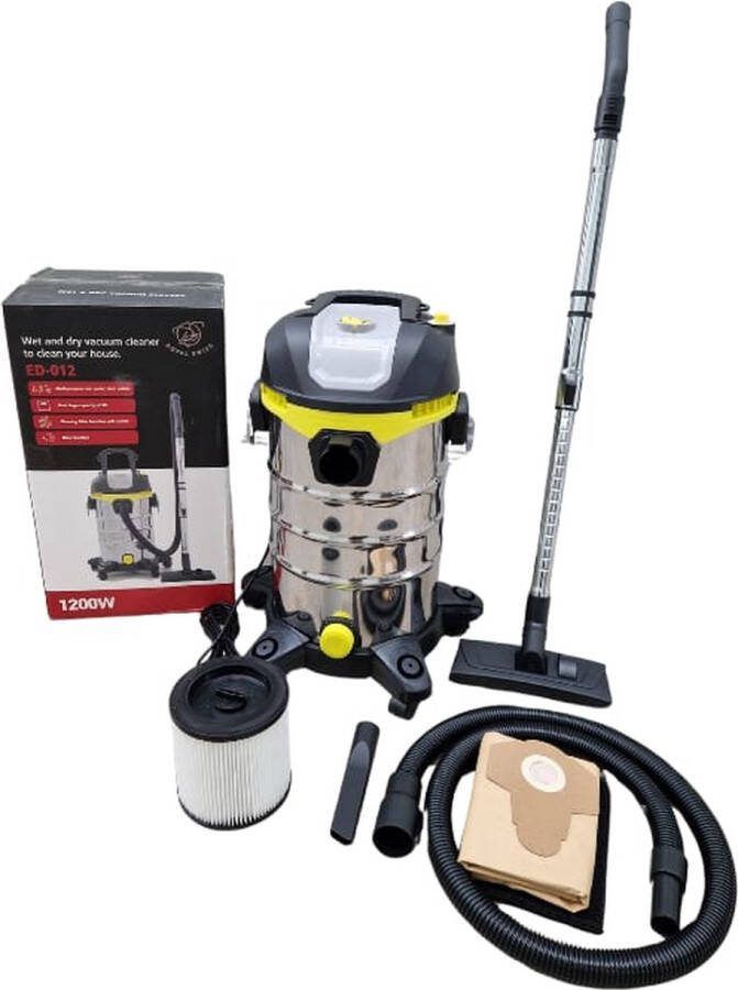 Royal Swiss bouwstrofzuiger stofzuiger 30L nat en droog zakloos stofzak waterstofzuiger