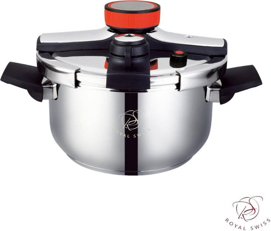 Royal Swiss Snelkookpan 4 Liter Ø 22cm RVS Inductie Automatische sluiting