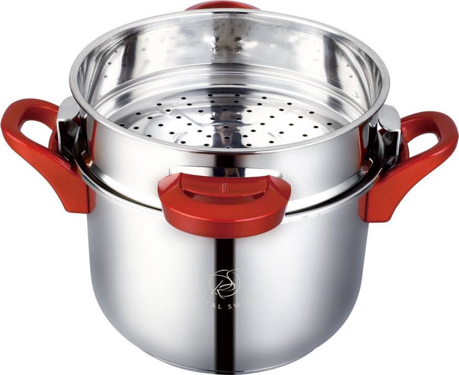 Royal Swiss Snelkookpan Couscous pan 2 in 1 6 Liter Ø 22 cm RVS Inductie