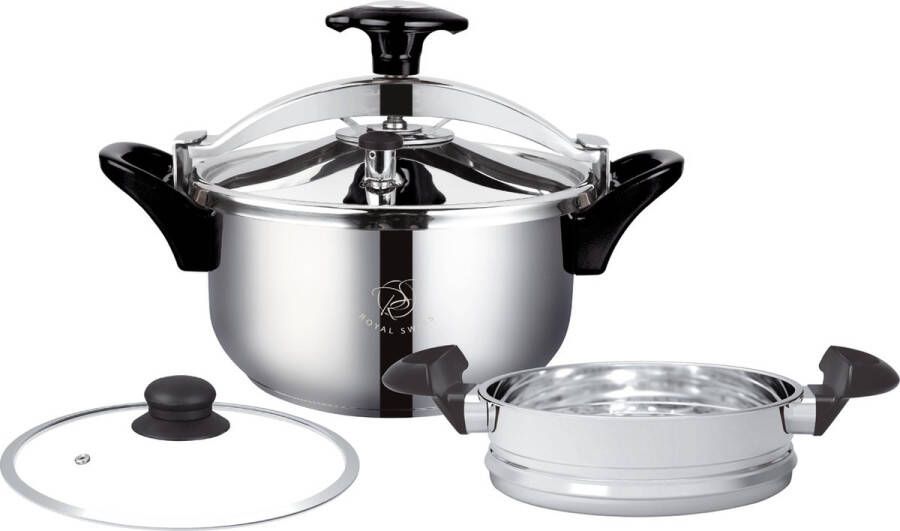 Royal Swiss Snelkookpan Couscous pan 2 in 1 8 Liter Ø 24 cm RVS Inductie