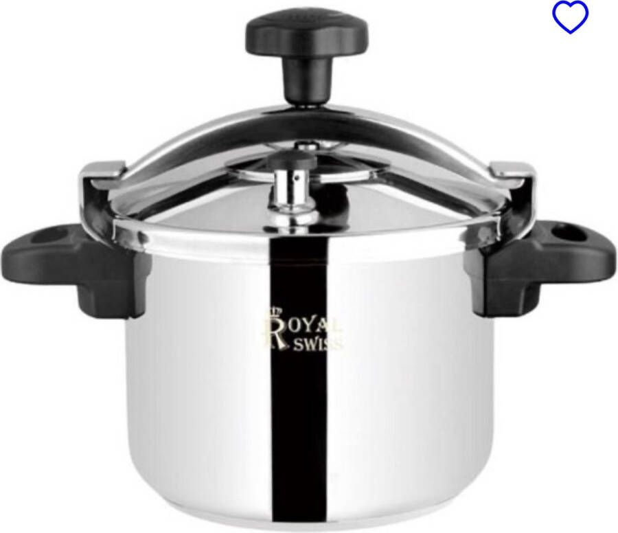 Royal Swiss Snelkookpan RVS 6 Liter Geschikt voor inductie Ø 22 cm