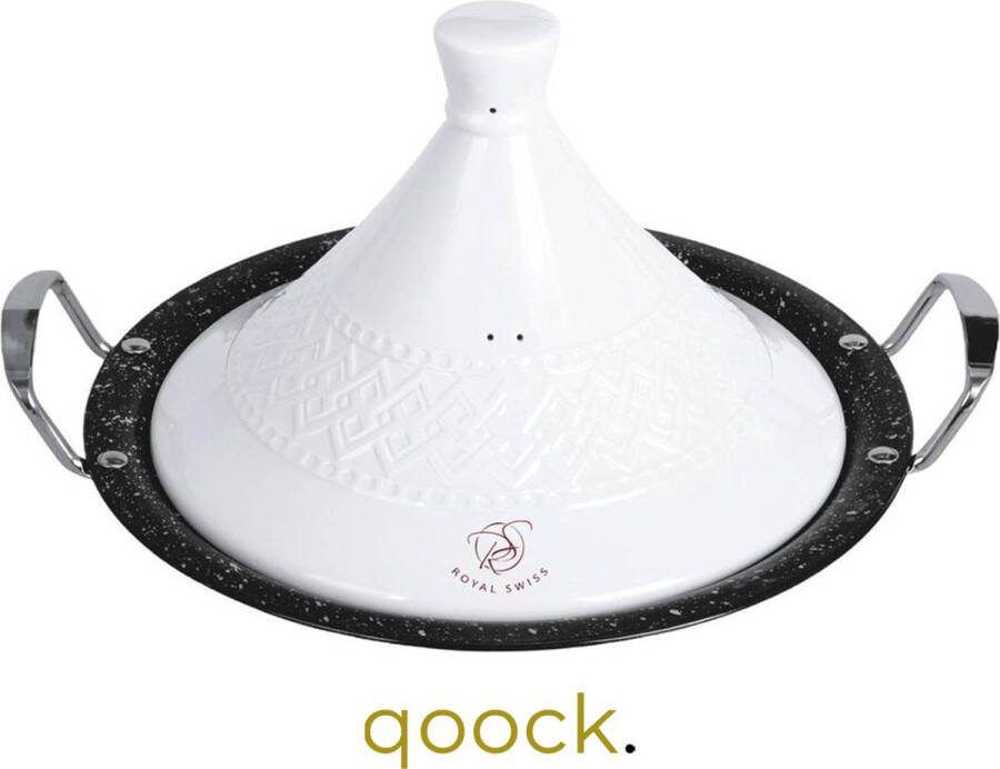 Royal Swiss | XL Tajine | Ø 34cm | Porseleinen Deksel | Wit