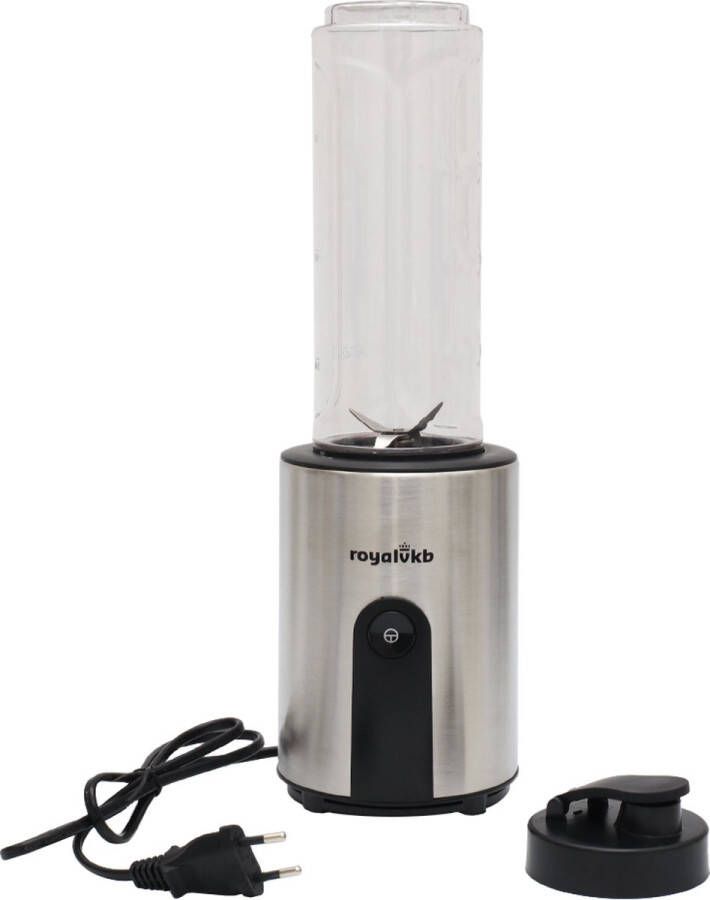 Royal VKB Smoothie blender â€“ Smoothie maker Smoothie to go â€“ Gebruiksvriendelijke bediening met Ã©Ã©n knop â€“ RVS 600 ml meeneembeker â€“ 300 Watt motor â€“ Roestvrij stalen messen Antislip