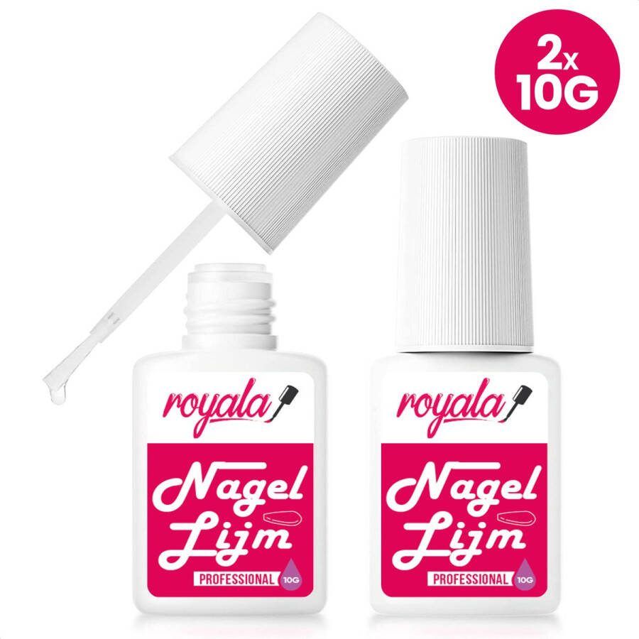 Royala Nagellijm 2 flesjes a 10 gram met kwastje en fijne precisie-applicator Tips Lijm Nepnagels Lijm Nageltips Lijm Kunstnagels Lijm