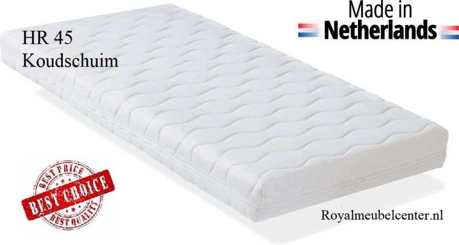 Royalmeubelcenter.nl Koudschuim 90x190 x10 cm HR 45 ledikant matras met anti allergische wasbare hoes. ®