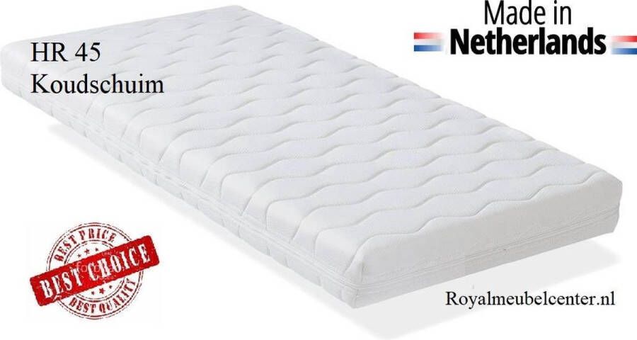 Royalmeubelcenter.nl Matras 90x190x10 cm Koudschuim HR-45 ledikant matras met anti-allergische wasbare hoes.