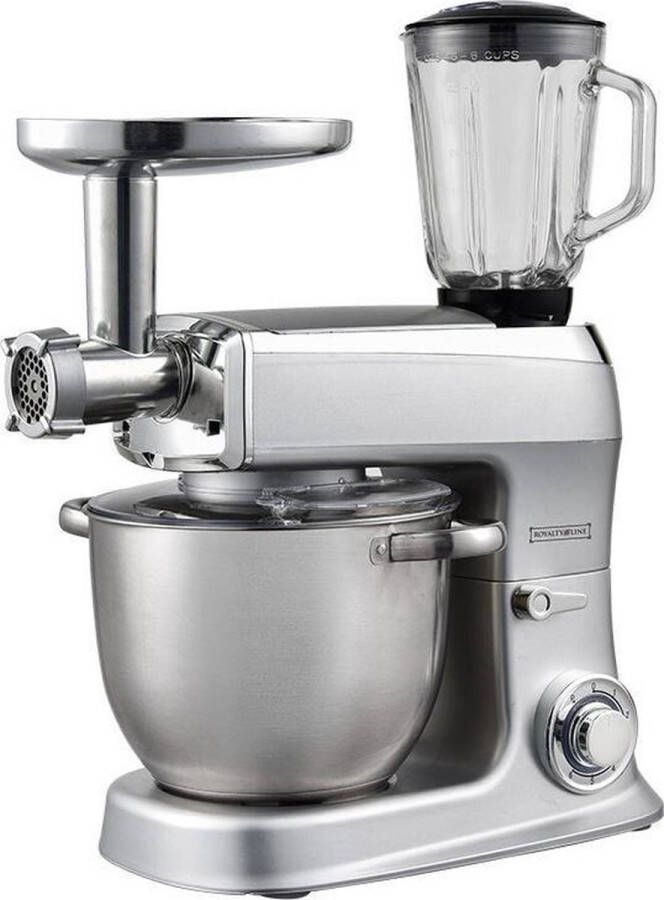 Royalty line 3-in-1 Keukenmachine 2100 Watt -7.5 Liter- Zilver