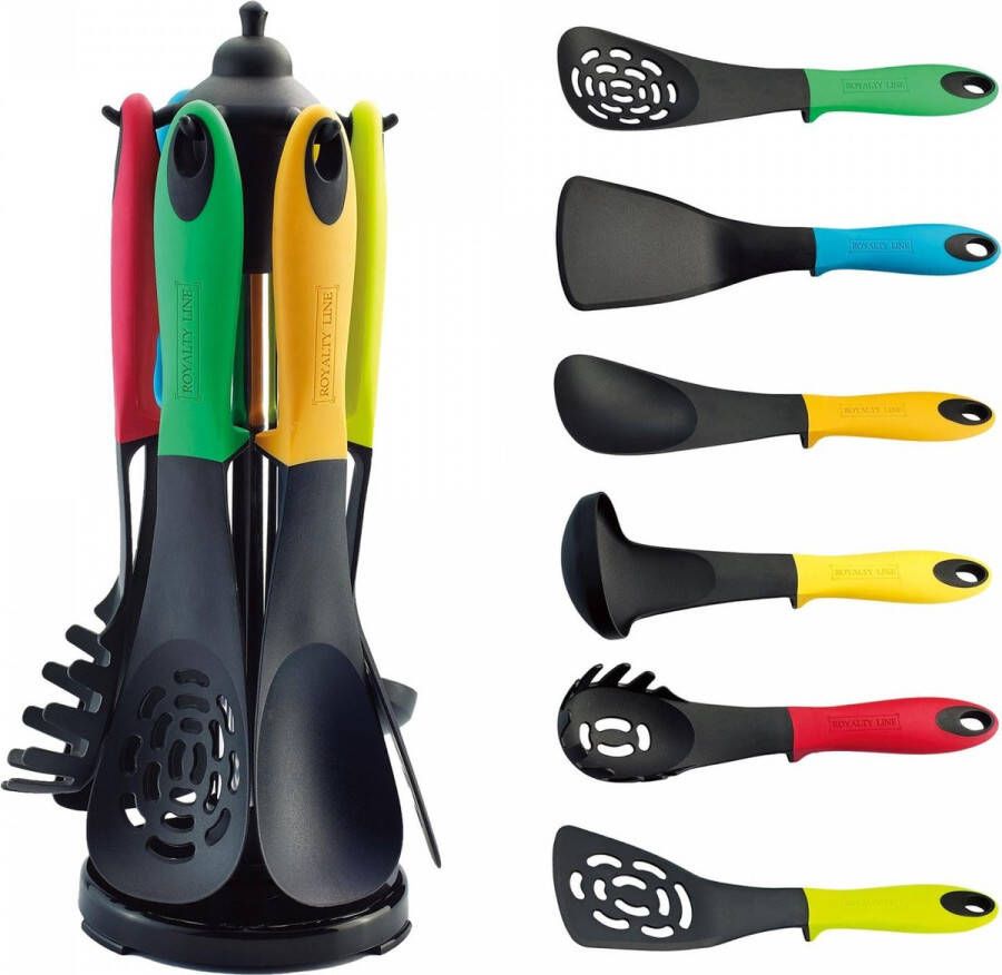 Royalty Line 7 Pieces Multi-Colored Kitchen Utensil Set