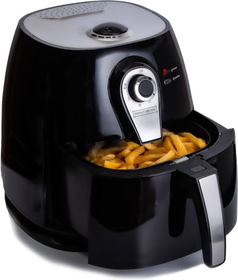 Royalty line Airfryer Heteluchtfriteuse XL Airfryer XL 3 Liter Airfryers Geschikt Voor 800 Gram Friet 1400W Zwart