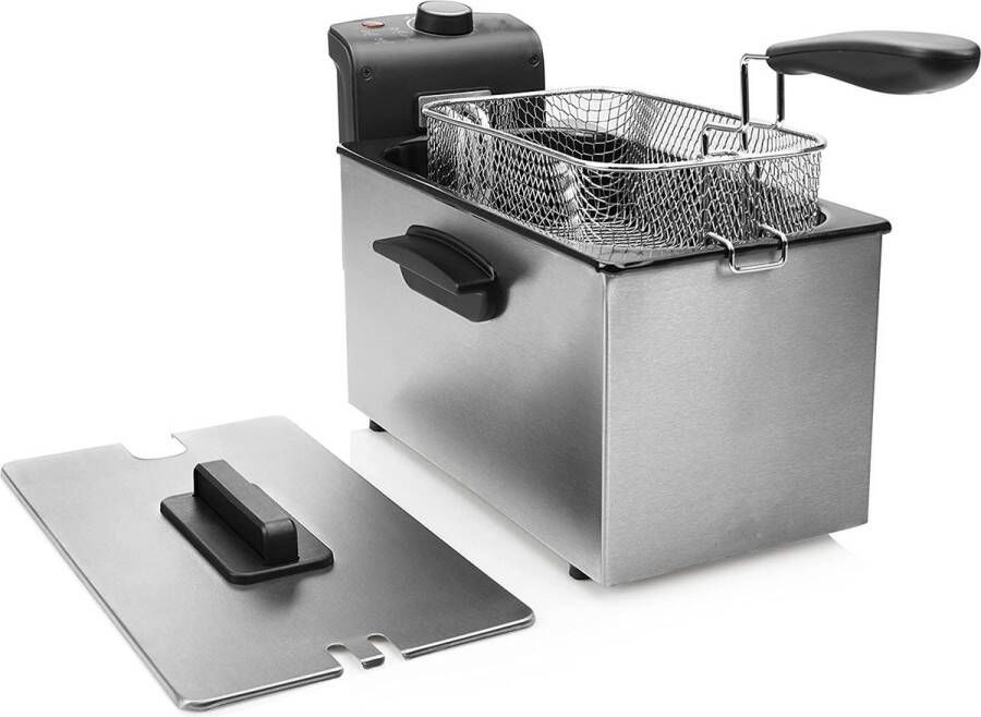Royalty line EFT2000 Frituurpan Friteuse 3 Liter 2000W Frituurpannen Met Koude Handgrepen en Traploos Instelbare Temperatuurregelaar RVS