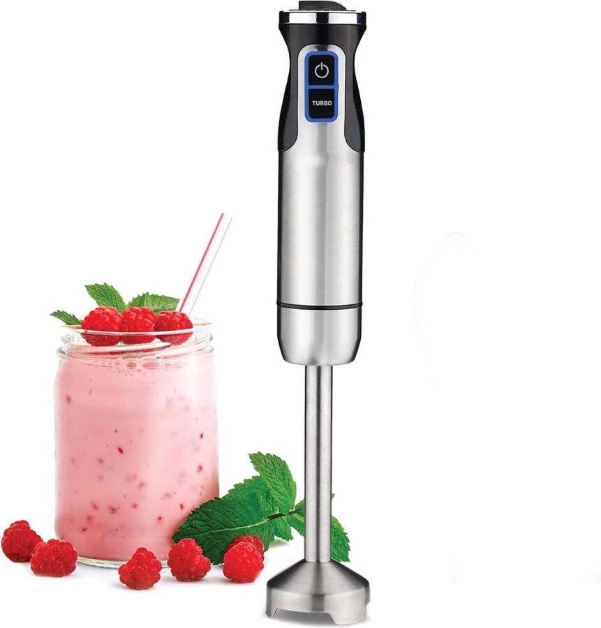 Royalty line ESTM800 Staafmixer Krachtig Motor 800W Blender Handmixer Met 20 Snelheidsinstellingen en Turbo Functie RVS Zwart