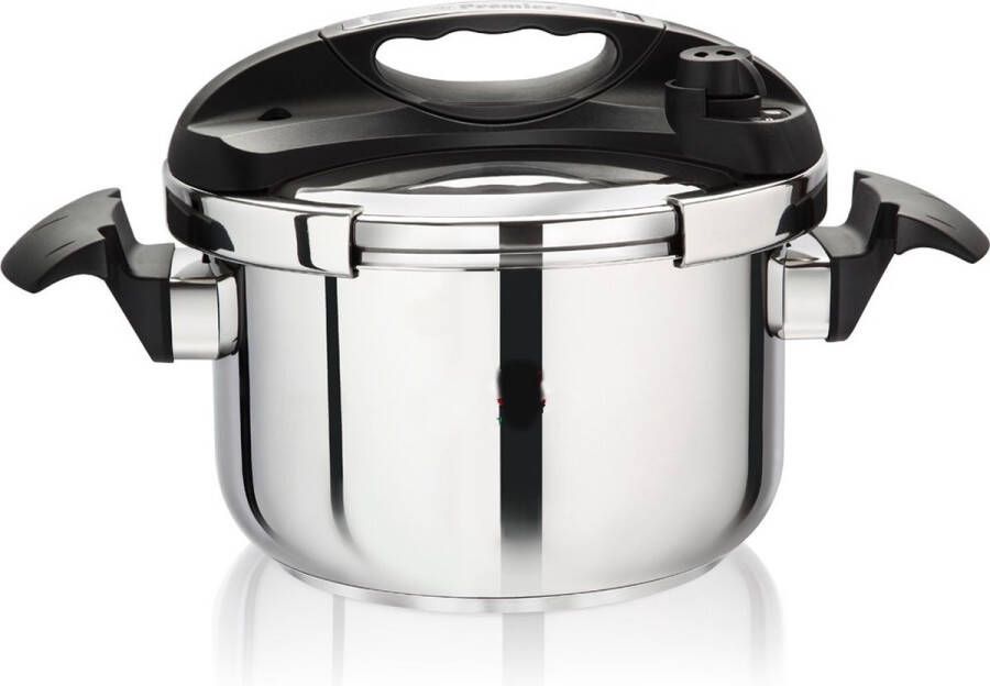 Royalty line RL24PS4LM Snelkookpan Inductie 4 Liter Ø 24cm Voor Alle Warmtebronnen Antiaanbaklaag Pressure Cooker Met Marmer Coating Instant koken Eenhandig Mechanisme RVS