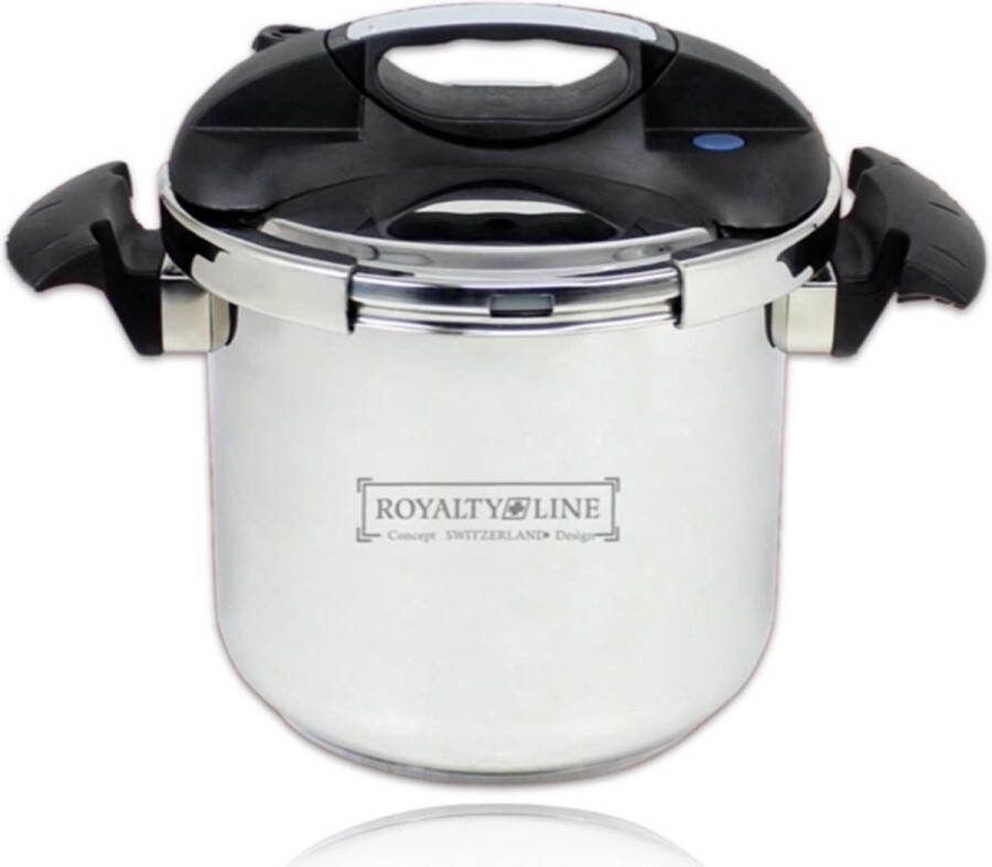 Royalty line PC8L Snelkookpan Inductie 8 Liter Voor Alle Warmtebronnen Pressure Cooker Instant koken Eenhandig Mechanisme RVS