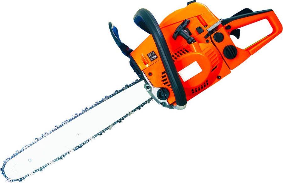 Royalty line Powertech PT5200 Kettingzaag Benzine Zaagblad 52cm 52CC Benzine 2200W 2-takt Motor Oranje