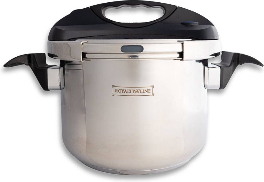Royalty line PS13L Snelkookpan Inductie 13 Liter Ø 28 cm Voor Alle Warmtebronnen Pressure Cooker Instant koken Eenhandig Mechanisme RVS
