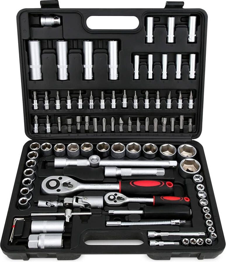 Royalty line Schwartzmann 94 Delig Dopsleutelset Doppenset in Koffer Gereedschapskoffer Gevuld Aluminium Handgereedschap
