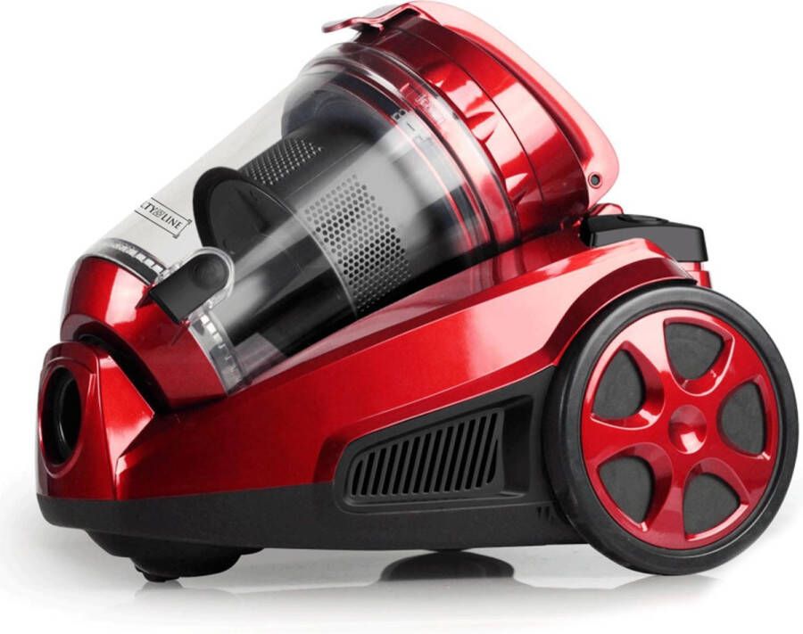 Royalty line BSCM-1400 Stofzuiger Zonder Zak Vacuum Cleaner 1400W 3 Liter Cyclonische Stofzuiger met Sterke Zuigkracht Rood