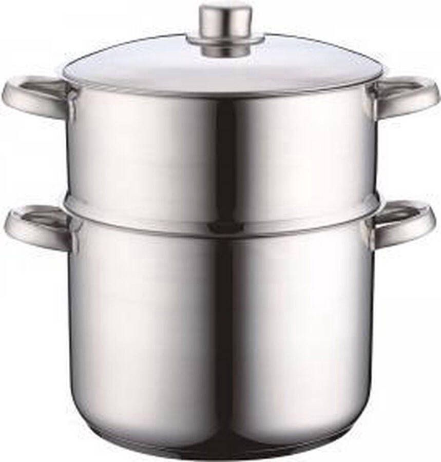 Royalty line C14L Stoompan Inductie Couscous Pan 14 Liter Rijst en Groentestomer Soeppan Voor Alle Warmtebronnen Couscoussier met Handgrepen Rijst en Groentestomer Met RVS Deksel RVS