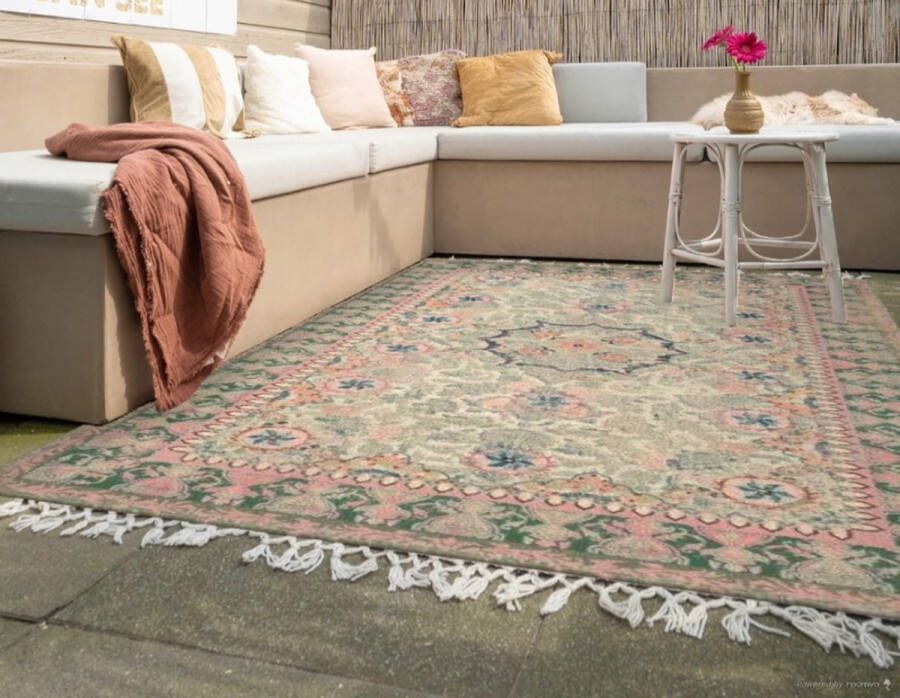 Rozenkelim Buitenkleed Tuinkleed Balkonkleed 300cm x 200cm gemaakt van PET Flessen