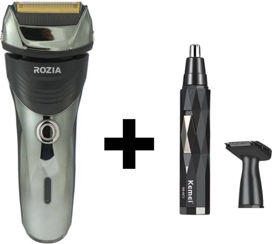 Rozia Baard trimmer + ( Een Kemei Neustrimmer 2 in 1 Gratis ) Scheerapparaat mannen Tondeuse mannen Trimmer Tondeuse mannen haartrimmer