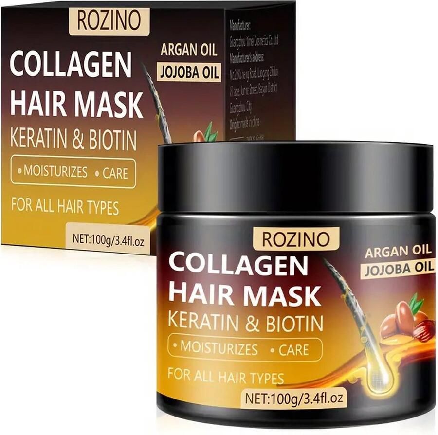 Rozino Haarmasker Collageen Keratine Biotine Hydrateert Minoxidil 5% Alternatief Haargroei versneller Haargroeimiddel Haaruitval Mannen Haargroei en vrouwen