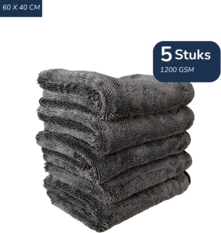 RR Sanitair 5 stuks Droogdoek badkamer Hoge kwaliteit droogdoek Streep en Kalkvrije badkamer- Droogdoek auto Microvezeldoek Fastdry droogdoek Badkamer Auto 60x40 cm -Absorbeert 800 ml water- Snel en moeiteloos de douche streeploos droog