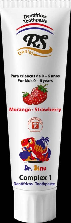 RS Dental RS Care Dr. Dino Kids Tandpasta 2-6 jaar Aardbei smaak 12 x 125 ml