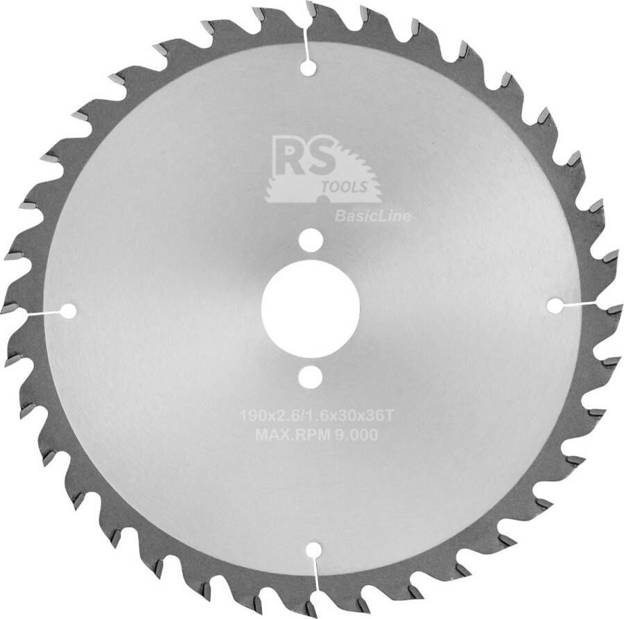 RStools BasicLine RStools HM cirkelzaag BasicLine Ø190 x 2 6 x 30 mm T=36 wisseltand