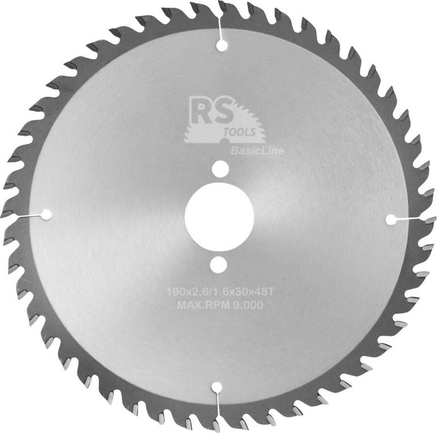 RStools BasicLine RStools HM cirkelzaag BasicLine Ø190 x 2 6 x 30 mm T=48 wisseltand