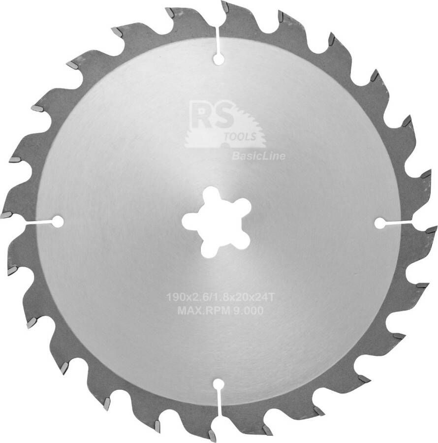 RStools BasicLine RStools HM cirkelzaag BasicLine Ø190 x 2 6 x FF mm. T=24 wisseltand (FastFix)