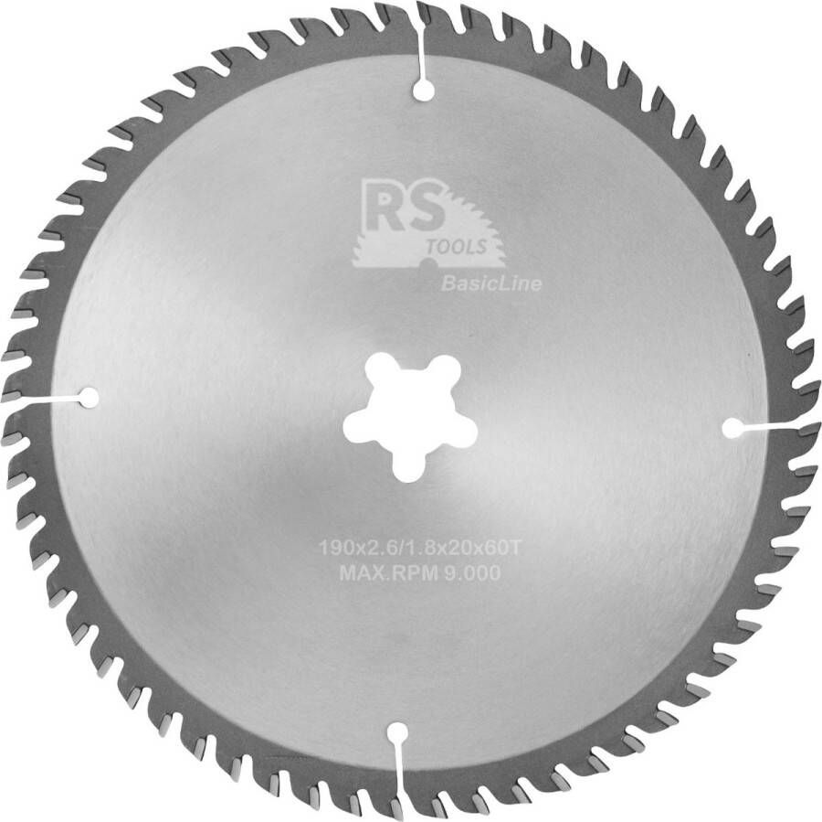 RStools BasicLine RStools HM cirkelzaag BasicLine Ø190 x 2 6 x FF mm. T=60 wisseltand (FastFix)