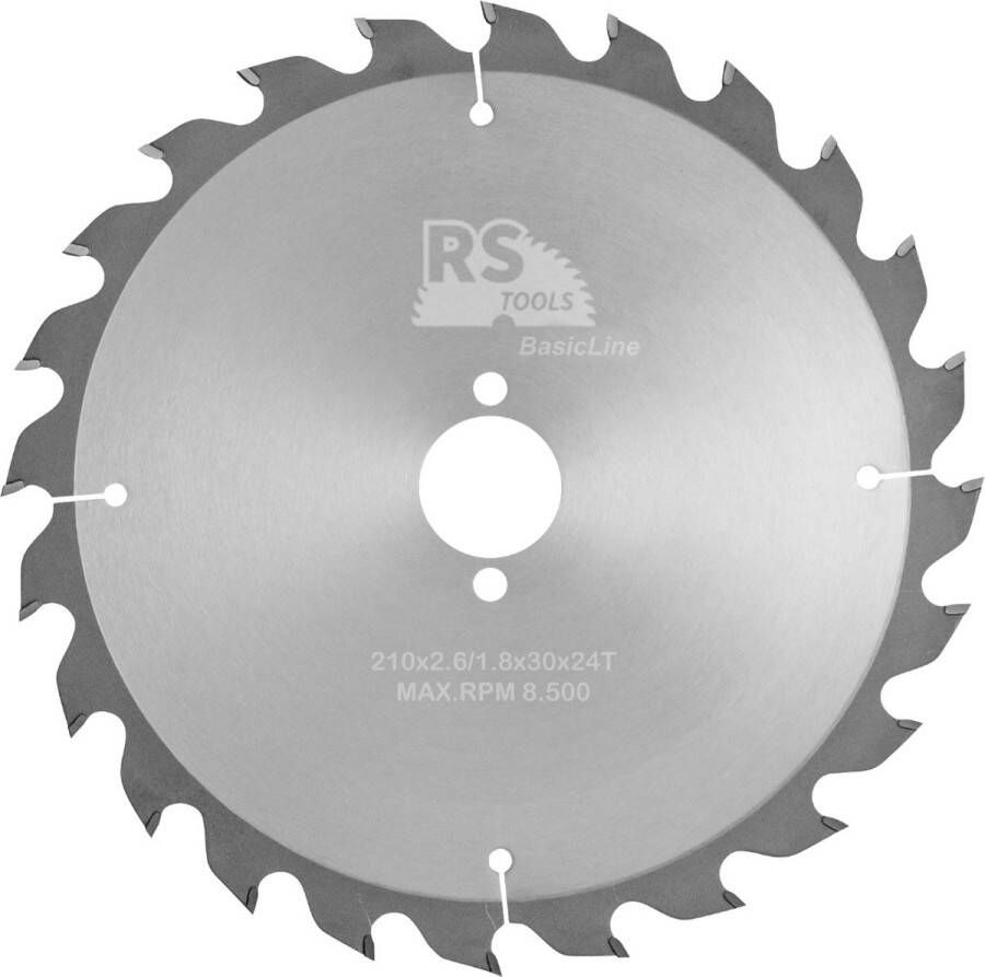 RStools BasicLine RStools HM cirkelzaag BasicLine Ø210 x 2 6 x 30 mm T=24 wisseltand