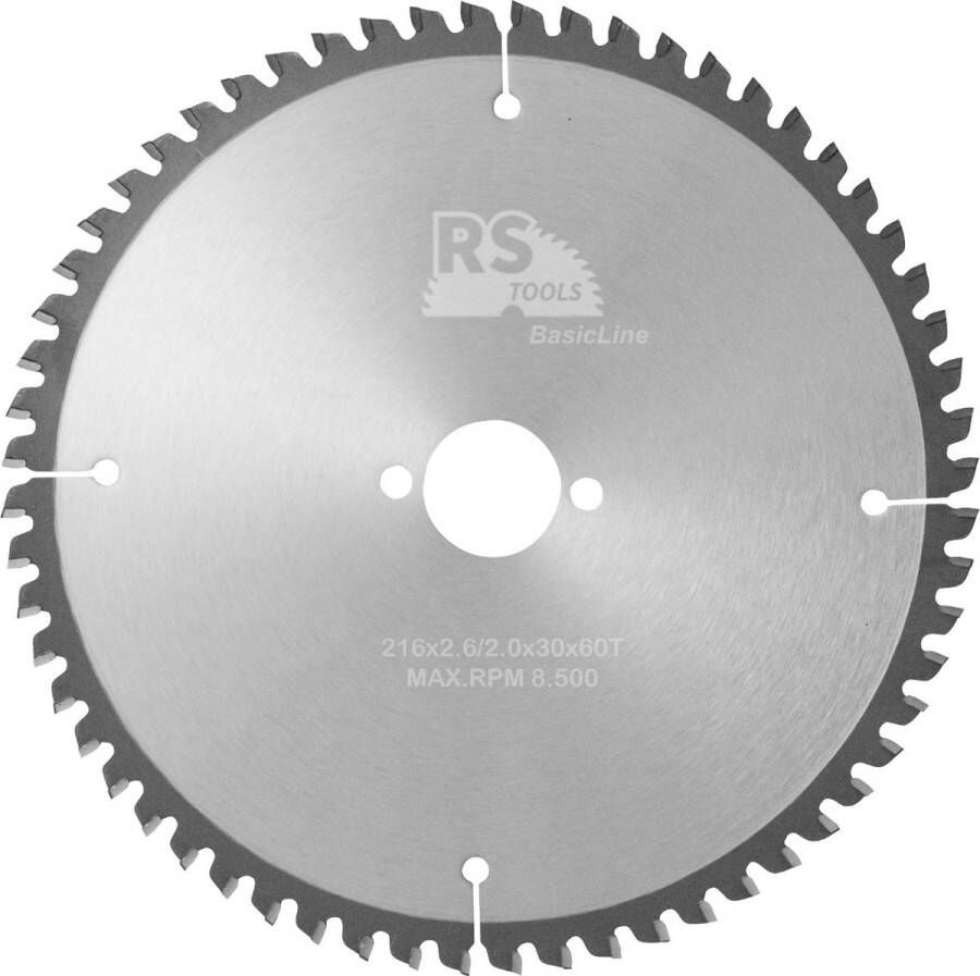 RStools BasicLine RStools HM cirkelzaag BasicLine Ø216 x 2 6 x 30 mm T=60 aluminium