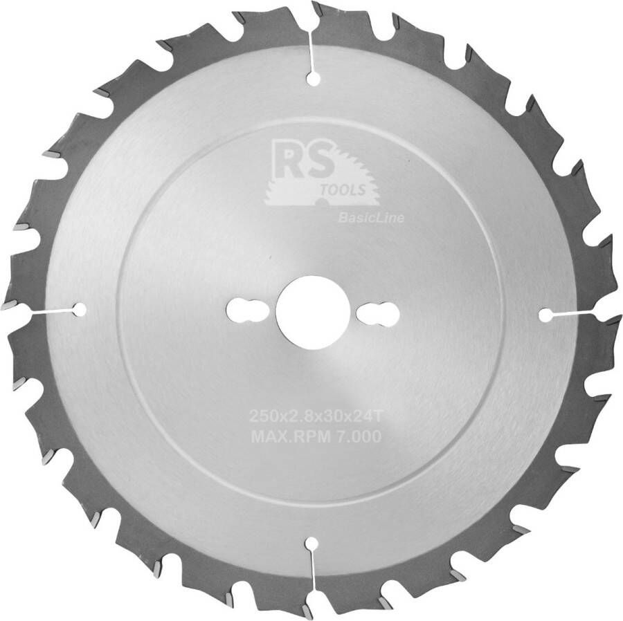 RStools BasicLine RStools HM cirkelzaag BasicLine Ø250 x 2 8 x 30 mm T=24 wisseltand (spaanbegrensd)