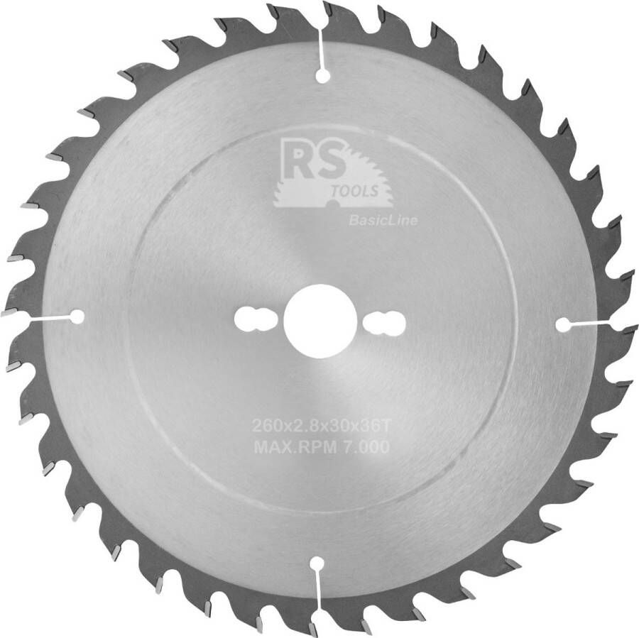 RStools BasicLine RStools HM cirkelzaag BasicLine Ø260 x 2 8 x 30 mm T=36 wisseltand