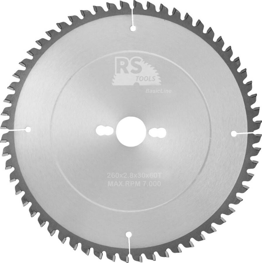 RStools BasicLine RStools HM cirkelzaag BasicLine Ø260 x 2 8 x 30 mm T=60 aluminium