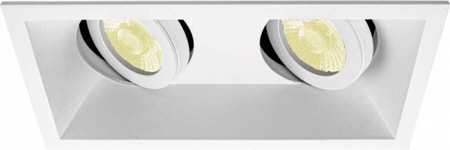 RTM Lighting Inbouwspot Altin met Philips HUE White spotje Wit dubbele verdiepte spot Voor binnen woonkamer keuken slaapkamer IP20 GU10 Buitendiameter: Dubbele spot boorgat: Vierkante uitsparing min. Inbouwdiepte: 90MM