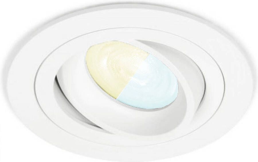 RTM Lighting Inbouwspot Demus met Philips HUE White Ambiance inbouwspot Wit rond Voor binnen woonkamer keuken slaapkamer IP20 GU10 Buitendiameter: 92MM boorgat: 80-86MM min. Inbouwdiepte: 70MM