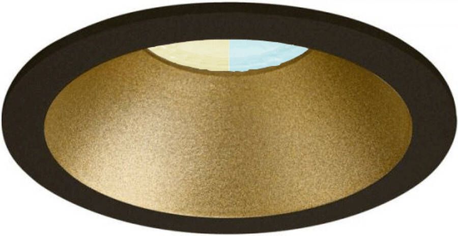 RTM Lighting Inbouwspot Felipe met Philips HUE White Ambiance spot Goud Zwart rond verdiepte spot Voor binnen woonkamer keuken slaapkamer IP20 GU10 Buitendiameter: 82MM boorgat: 70-72MM min. Inbouwdiepte: 90MM