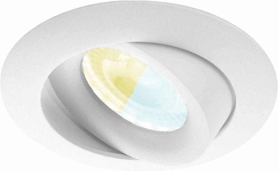 RTM Lighting Inbouwspot Florian met Philips HUE White Ambiance spot Wit rond Voor binnen woonkamer keuken slaapkamer IP20 GU10 Buitendiameter: 81MM boorgat: 70-75MM min. Inbouwdiepte: 70MM