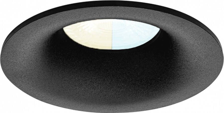 RTM Lighting Inbouwspot Remco met Philips HUE White Ambiance inbouw spot Zwart rond verdiepte spot Voor binnen woonkamer keuken slaapkamer IP20 GU10 Buitendiameter: 82MM boorgat: 70-74MM min. Inbouwdiepte: 80MM