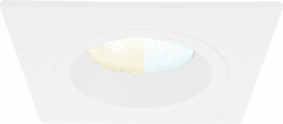 RTM Lighting Inbouwspot Wietse met Philips HUE White Ambiance Voor binnen woonkamer keuken slaapkamer spot Wit vierkant IP20 GU10 Buitendiameter: 93MM boorgat: 75-81MM min. Inbouwdiepte: 70MM