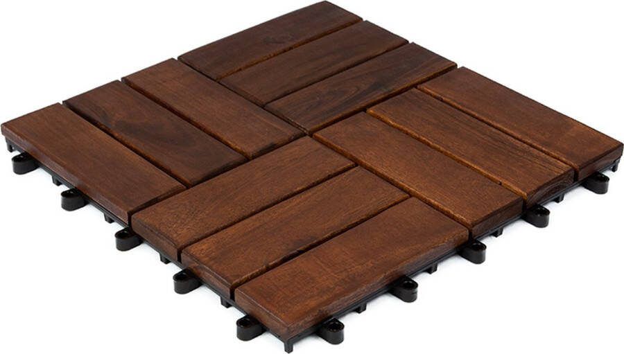 Houten terrastegels 10 stuks Acacia tegel Stavanger 30x30cm Per 0 9 m²