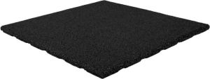 Rubbermagazijn Terrastegels rubber | 4 stuks | Per 1 m² | Zwart | 50x50cm | Dikte 2 5cm